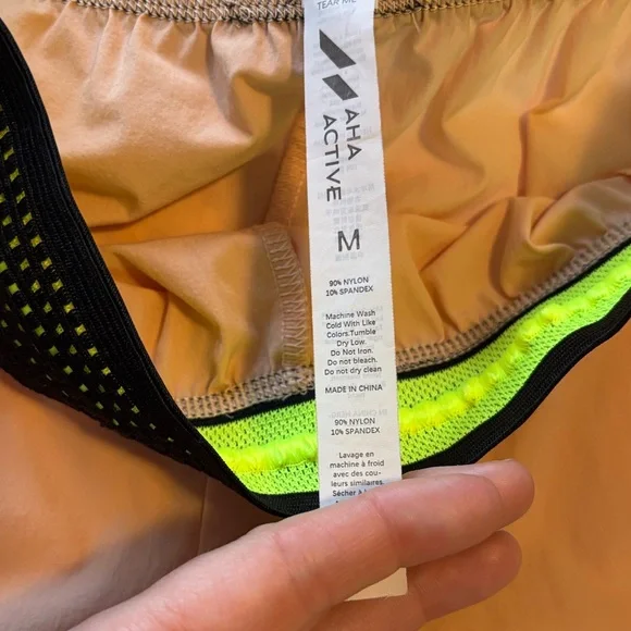 Aha Active Mens SZ M Black 3" Inseam Stay Cool ZipPocketed Movement Short Peach - Picture 4 of 7